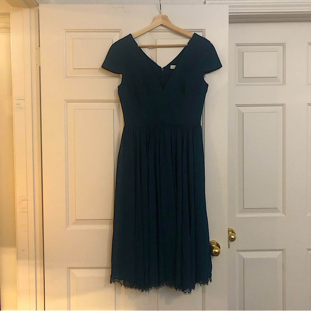 Dress the Population Corey Pine fit n flare cocktail midi dress sz M - Picture 3 of 16